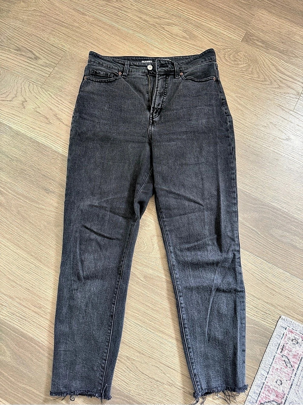 Old Navy Higher High-Rise O.G. Straight Jeans Black Size 8